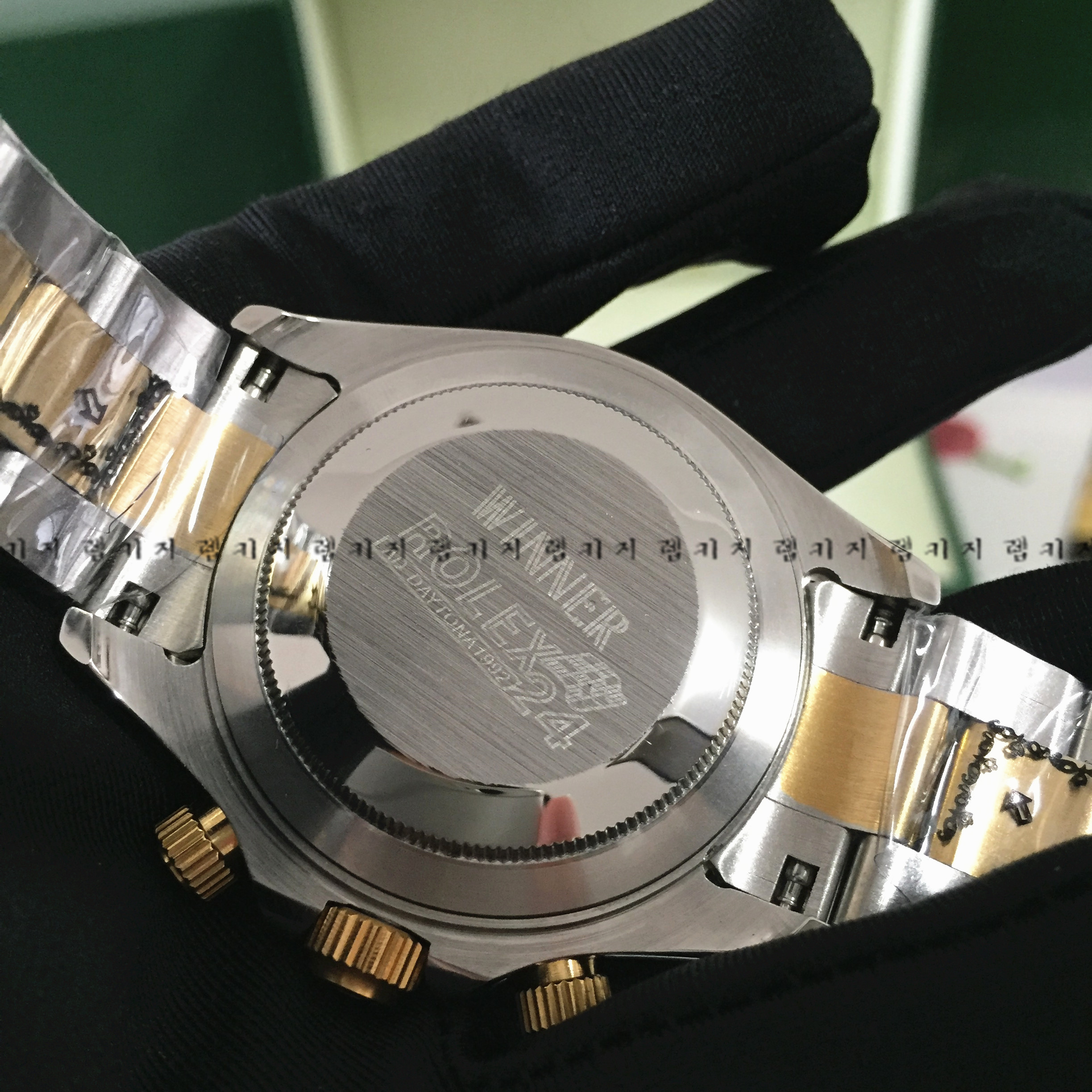 로렉스 데이토나 콤비 블랙 크로노그래프 메탈시계 + 우레탄시계